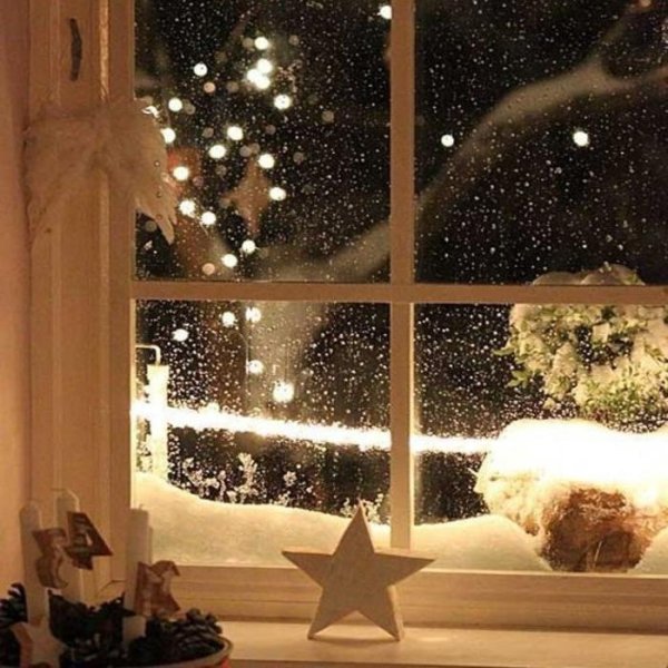 Снегопад из окна