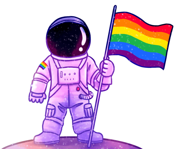 Космонавт с флагом