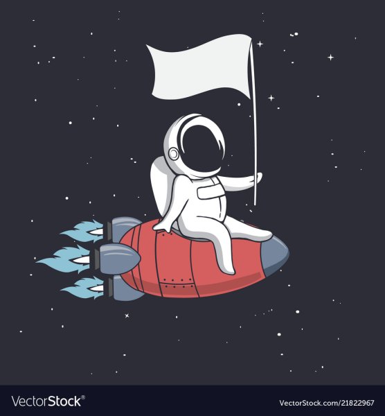 Космонавт с флагом