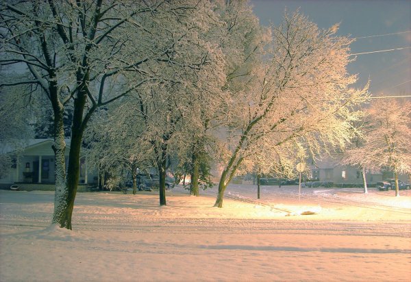 Фон улицы зимой