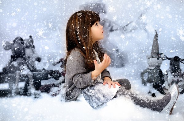 Девочка снег зима