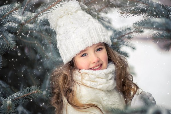 Девочка снег зима