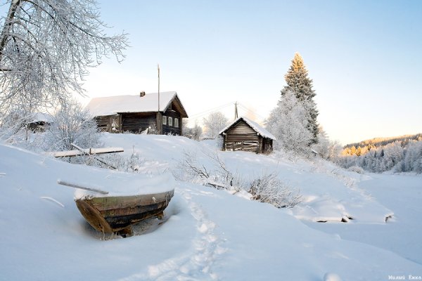 Русская деревня зимой