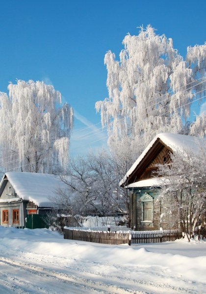 Деревня зимой