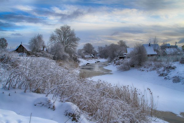 Природа зимой деревня