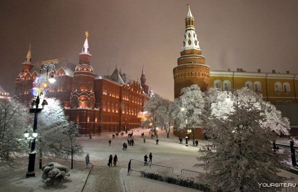 Александровский сад Москва зимой
