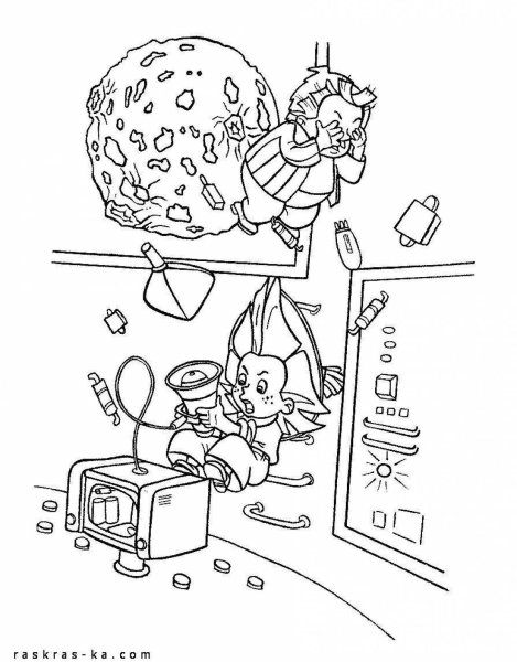 Незнайка на Луне раскраска