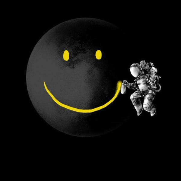 Смайлик на черном фоне