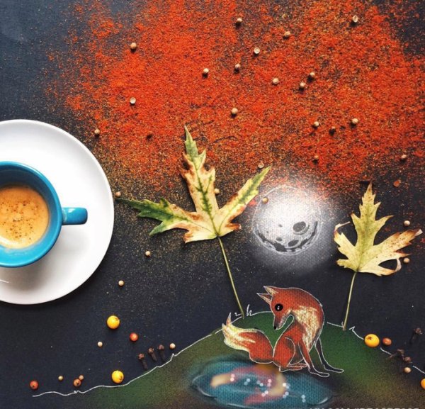 Кофе сказочное осеннее утро