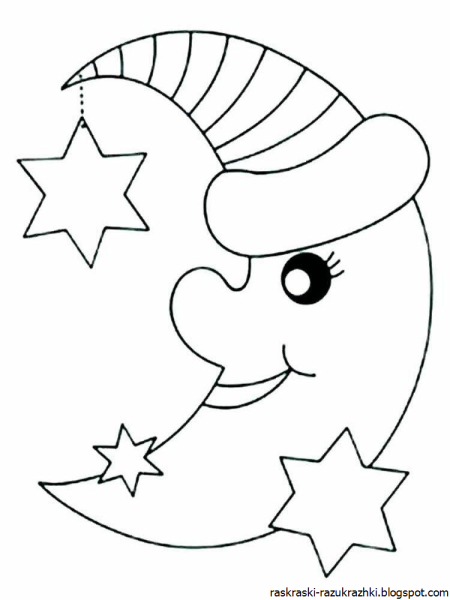 Месяц раскраска