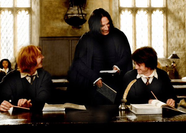 Алан Рикман Северус Снейп на съемках