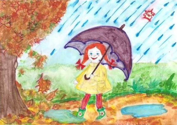 Дождь детские рисунки