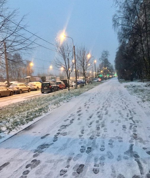 Снег в Питере сегодня