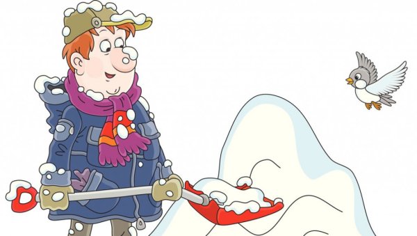 Уборка снега мультяшки