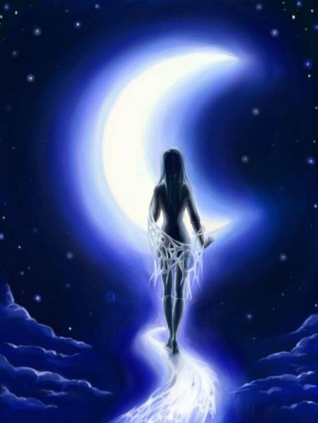 Лунная дорожка и девушка