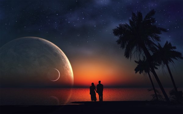 Звезды море ночь влюбленные