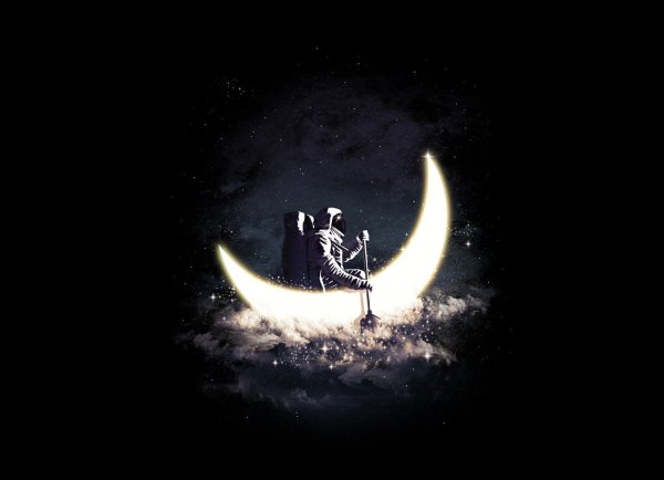 Космос арт полумесяц