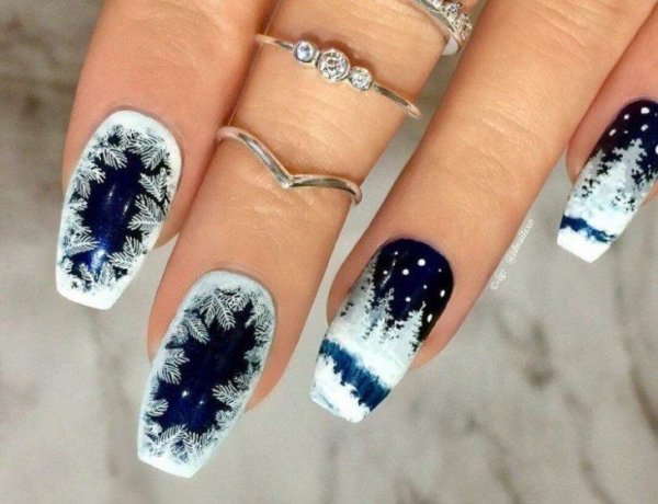 Маникюр снег