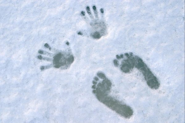 Отпечатки ног на снегу