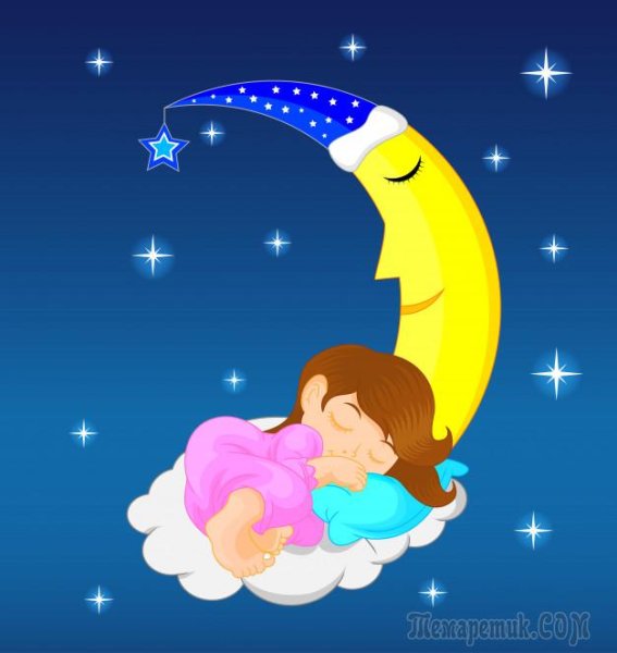 Малыш спит на Луне