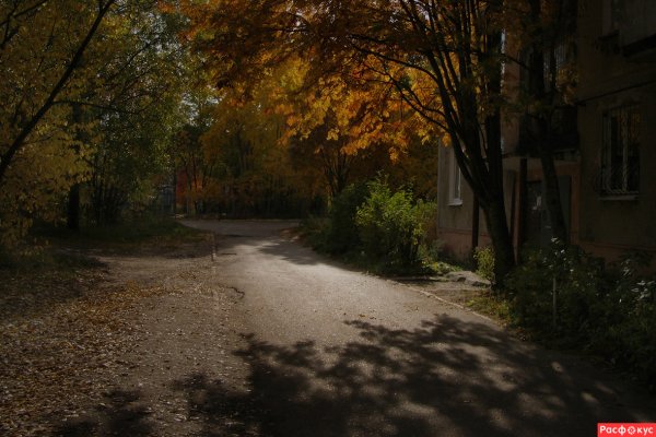 Двор осенью