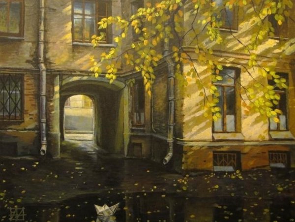 Осенняя ночь живопись