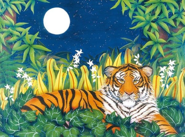 Наивное искусство тигр