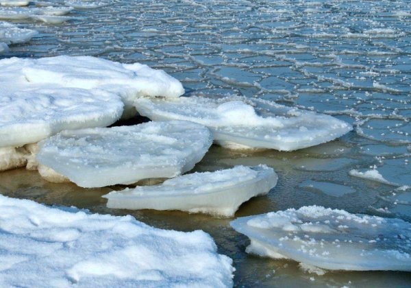 Льдины на реке