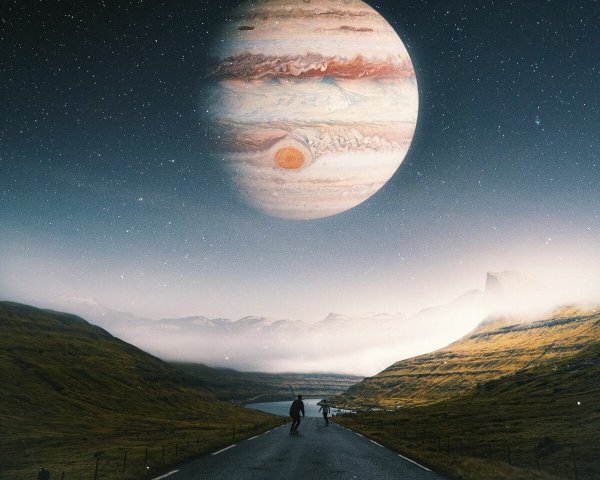 Юпитер и земля