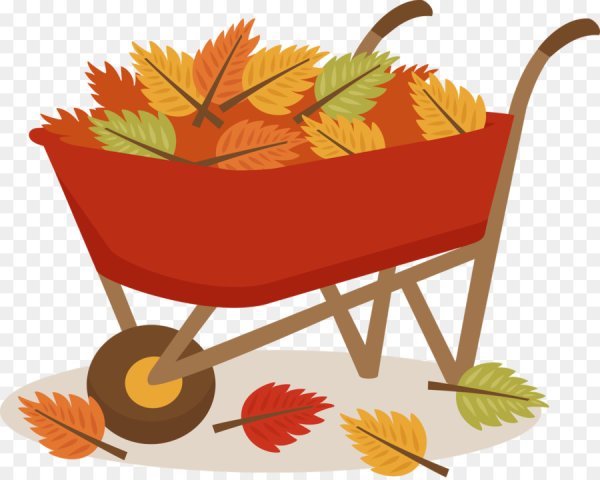 Тележка с осенними листочками