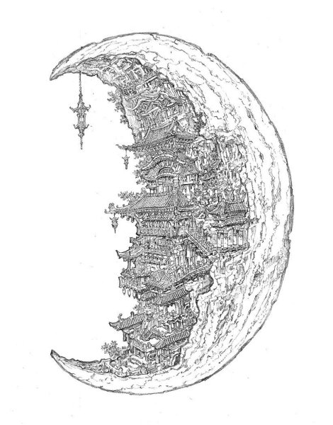 Луна рисунок