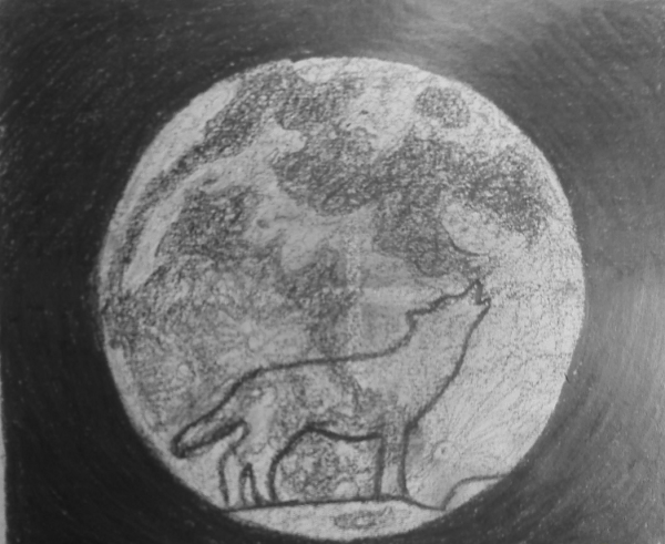 Луна карандашом