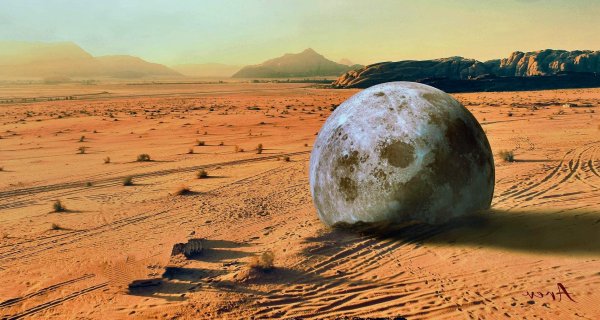 Пустынный лунный пейзаж