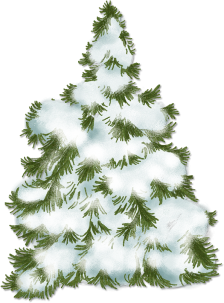 Елка в снегу без фона