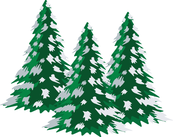 Много ёлочек на белом фоне