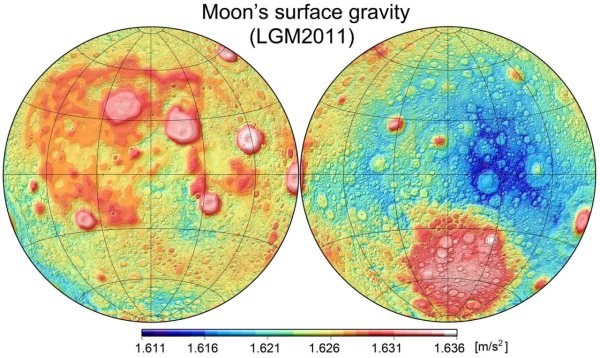 Карта гравитационного поля Луны