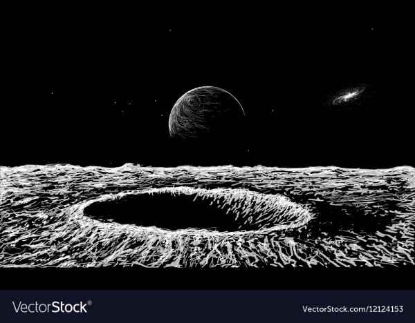 Поверхность Луны вектор