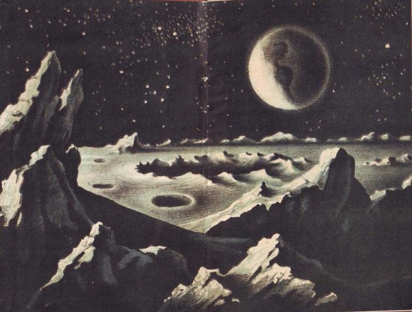 Поверхность Луны живопись