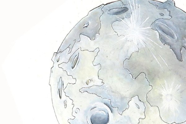 Поверхность Луны рисунок