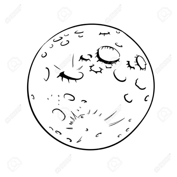 Планета с кратерами раскраска