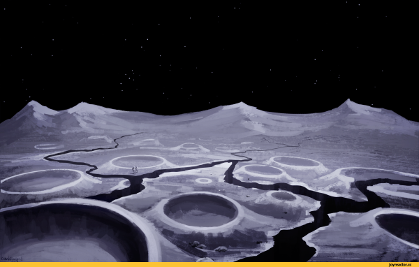 Лунная поверхность рисунок