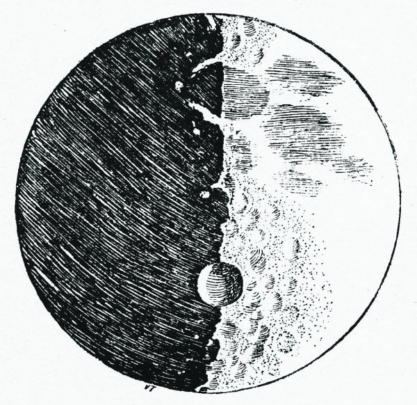 Галилео Галилей зарисовки Луны