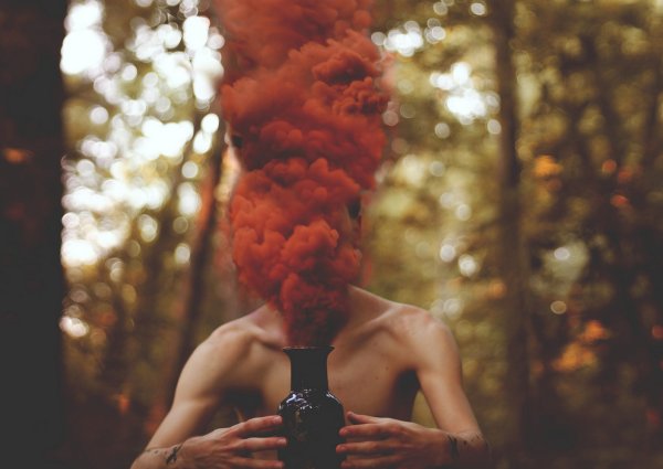 Осенняя фотосессия с дымом