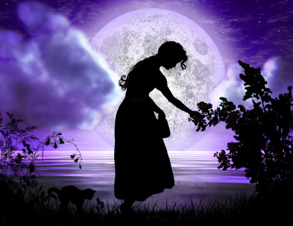 Девушка Луна фиолетовый
