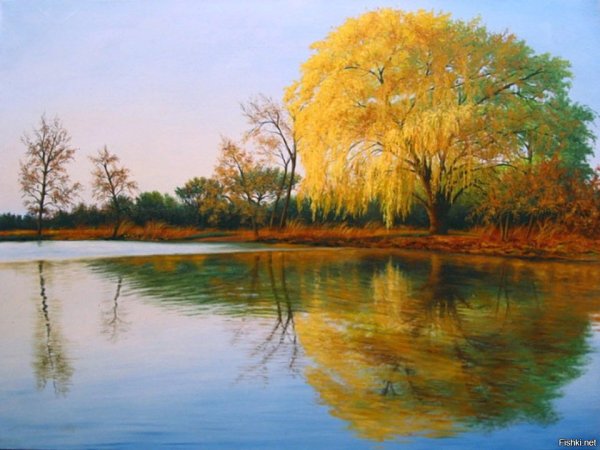 Живопись дерево плакучая Ива