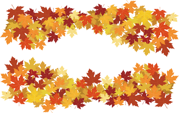 Полоса из листьев на прозрачном фоне