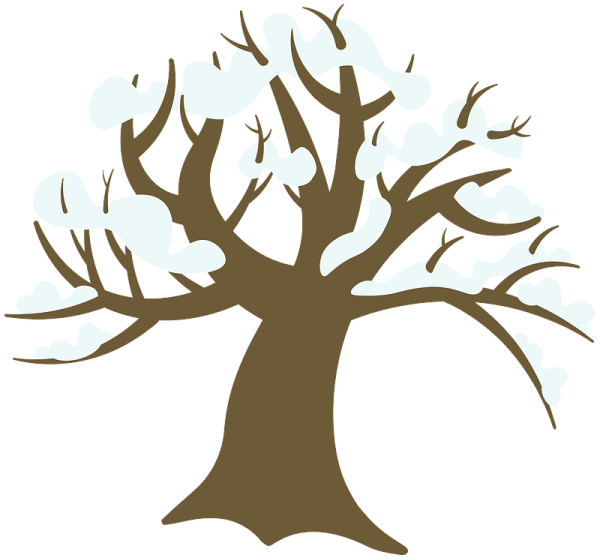 Мультяшное зимнее дерево