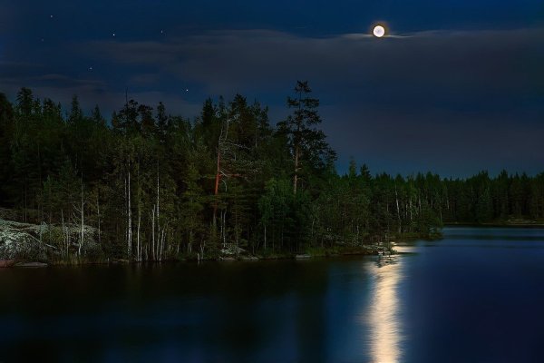 Ночь река Луна