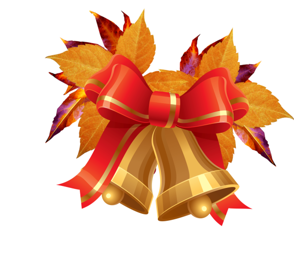 Школьный колокольчик на прозрачном фоне