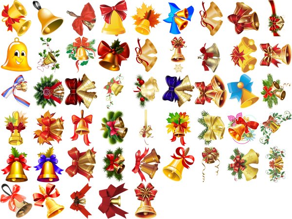 Школьный колокольчик на прозрачном фоне для фотошопа